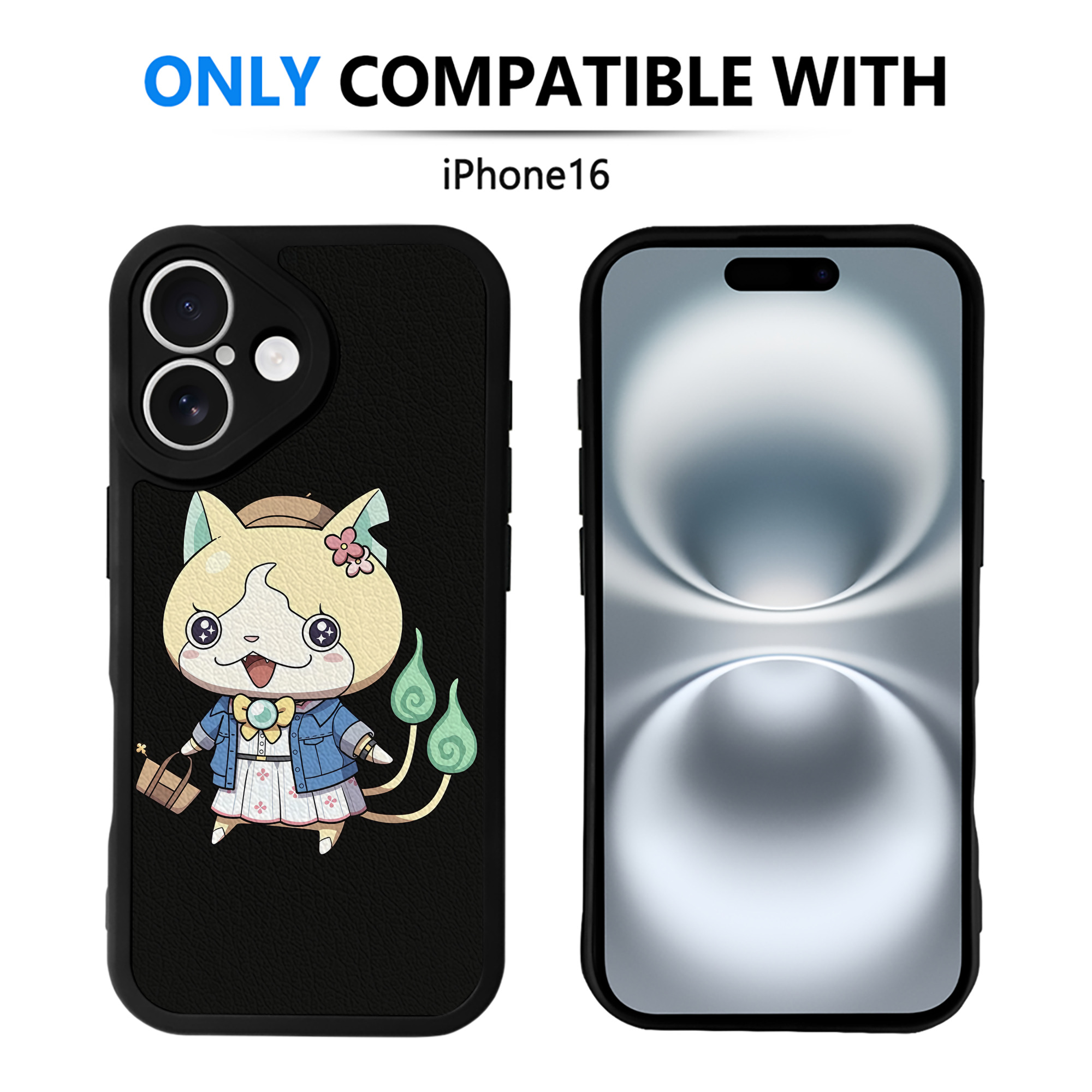 （画像用） 妖怪ウォッチ Yo-kai Watch 【iPhone 16シリーズ対応】シリコンスマホケース（レザー調） 材質：シリコン